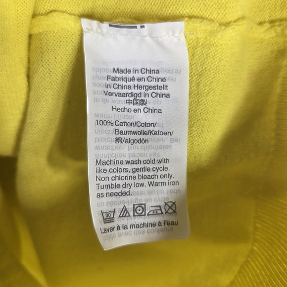 J. Crew Yellow Cardigan Sweater Size S Long Sleeve Button Up Crew Neck Cotton - Picture 12 of 15